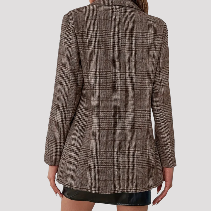 Cecily | Classic Plaid Single Breasted Tailored Blazer
