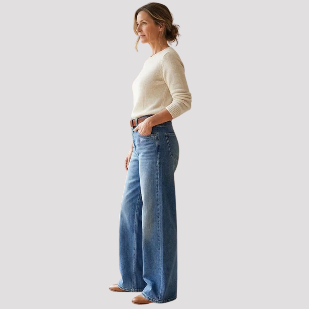Grace | High Waisted Wide Leg Jeans Vintage Retro Fit