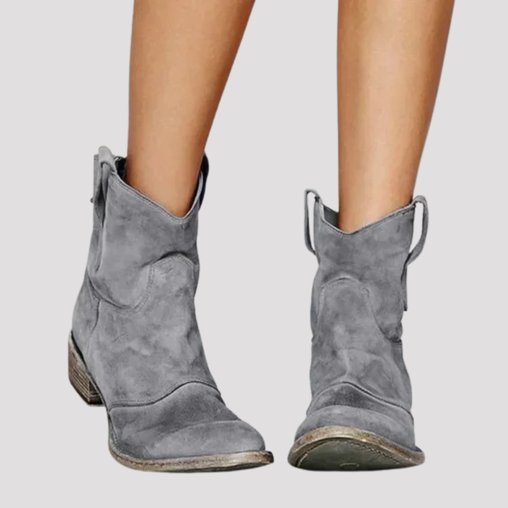 Ruby | Western Ankle Boots with Pull Tabs