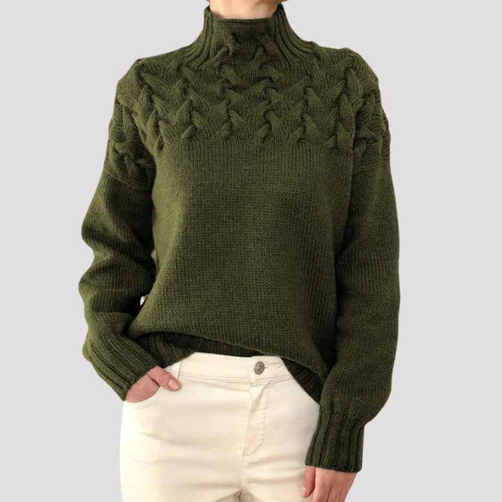 Sophie | Cable Knit High Neck Jumper