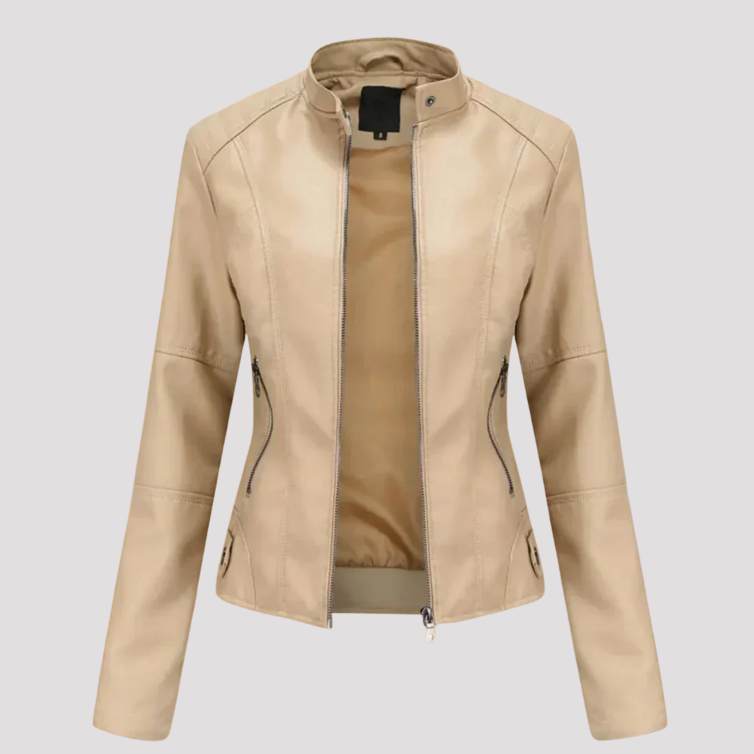 Mila | Slim Fit Moto Faux Leather Jacket