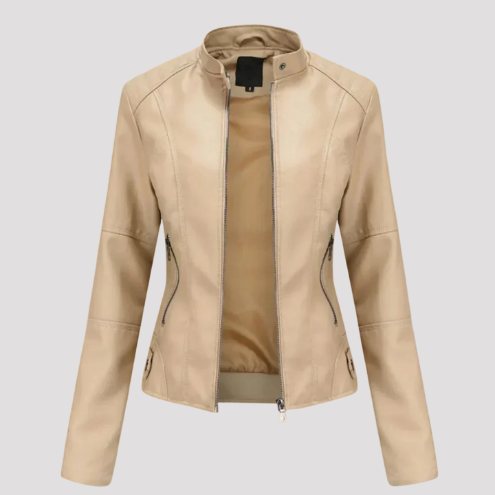 Mila | Slim Fit Moto Faux Leather Jacket