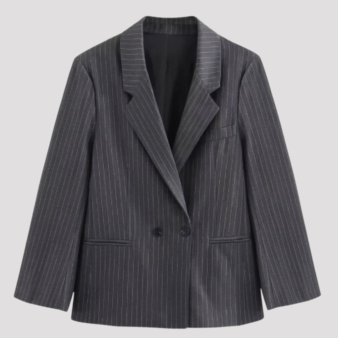Harriet | Classic Pinstripe Double Breasted Tailored Blazer