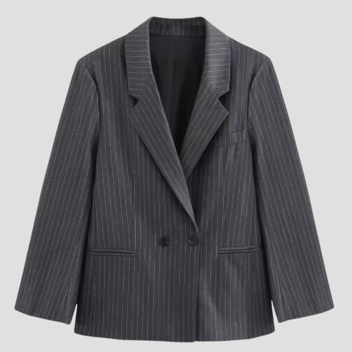 Harriet | Classic Pinstripe Double Breasted Tailored Blazer