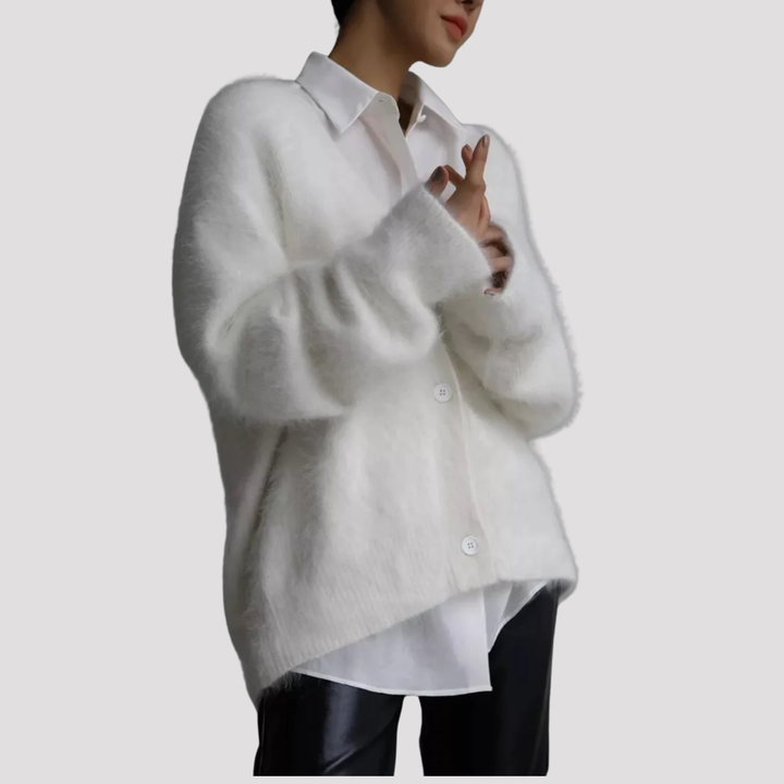 Harper | Mohair Look V Neck Cardigan