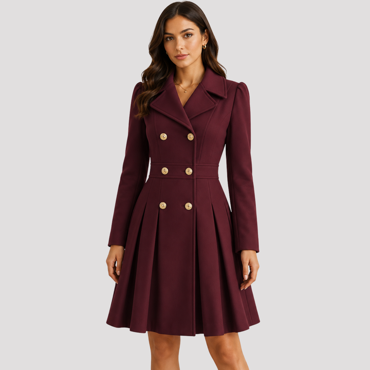 Grace | Tailored Double Breasted Long Sleeve Coat Dress