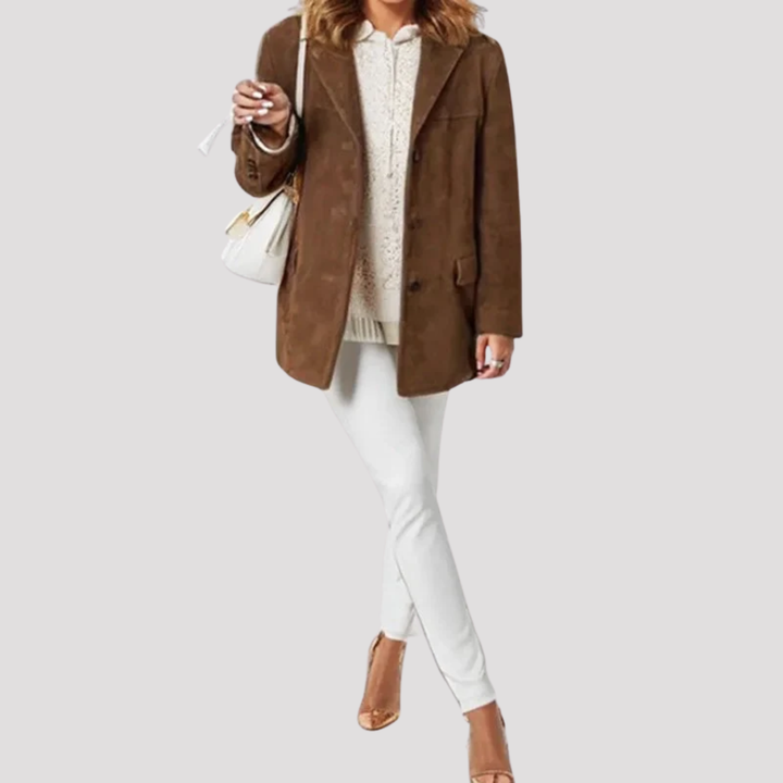 Arabella | Classic Suede Single Breasted Blazer