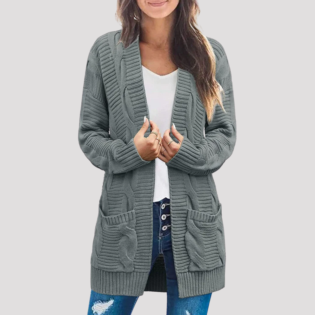 Millie | Cable Knit Open Front Cardigan