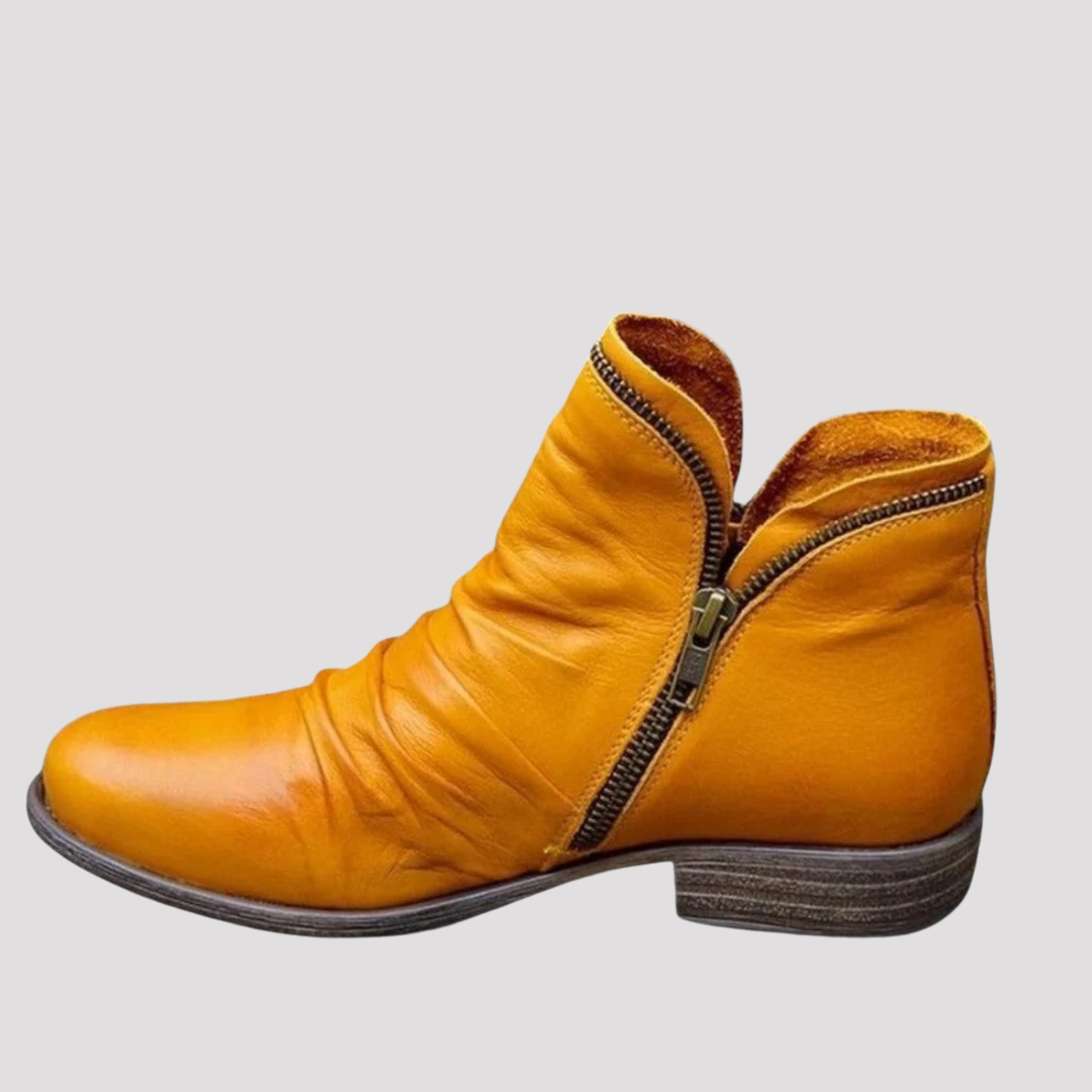 Georgia | Side Zip Low Heel Ankle Boots