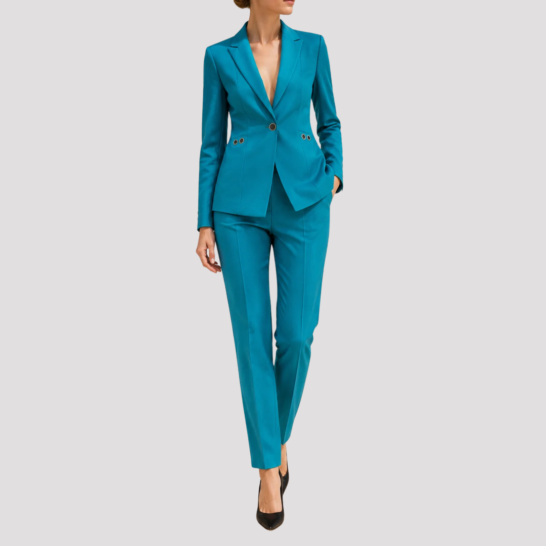 Isolde | Elegant Single Button Blazer Trouser Set