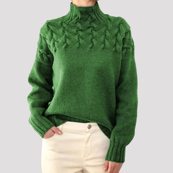 Sophie | Cable Knit High Neck Jumper