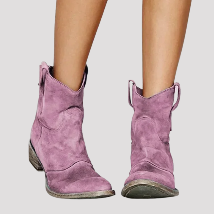 Ruby | Western Ankle Boots with Pull Tabs