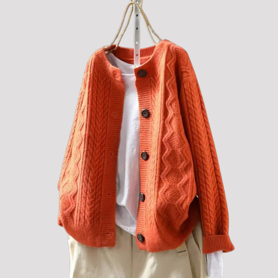 Charlotte | Cable Knit Button Front Cardigan