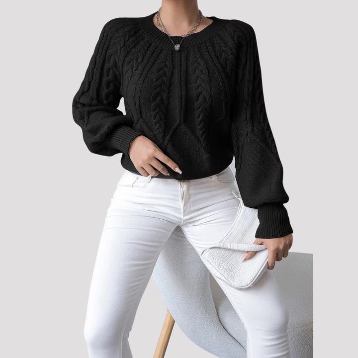 Ella | Cable Knit Balloon Sleeve Jumper