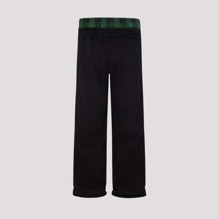 Aurelia | Wide Leg Sweatpants With Plaid Waistband
