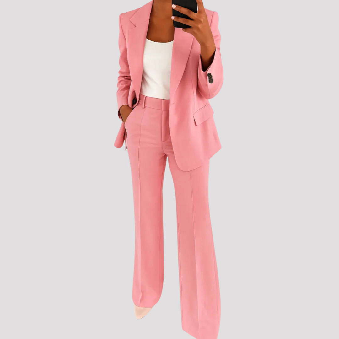 Elowen | Elegant Tailored Blazer Wide Leg Trouser Set