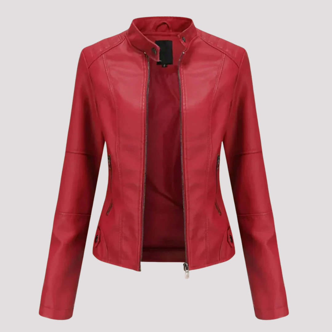 Mila | Slim Fit Moto Faux Leather Jacket