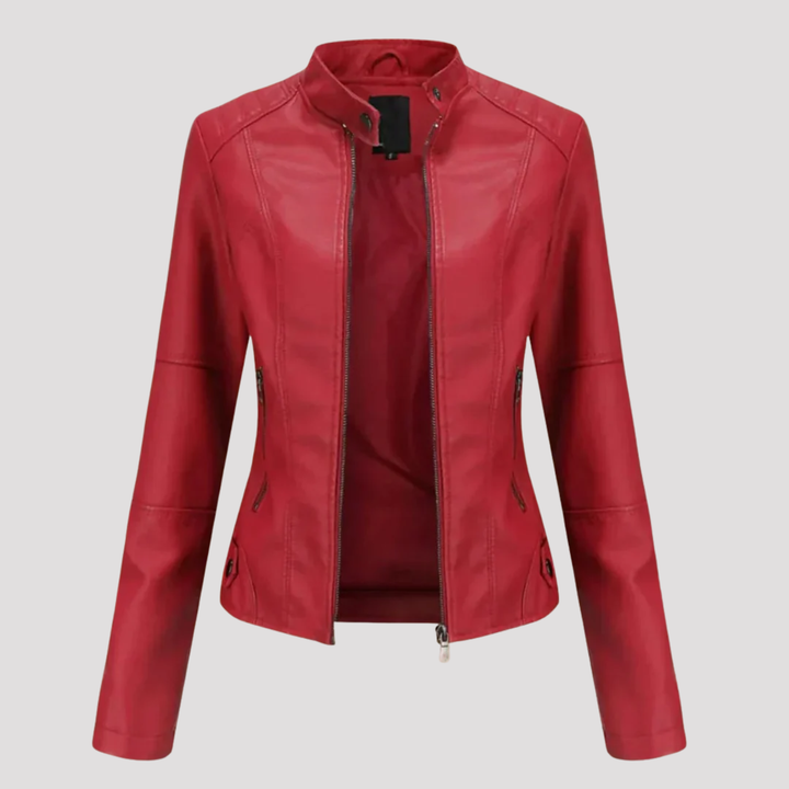 Mila | Slim Fit Moto Faux Leather Jacket
