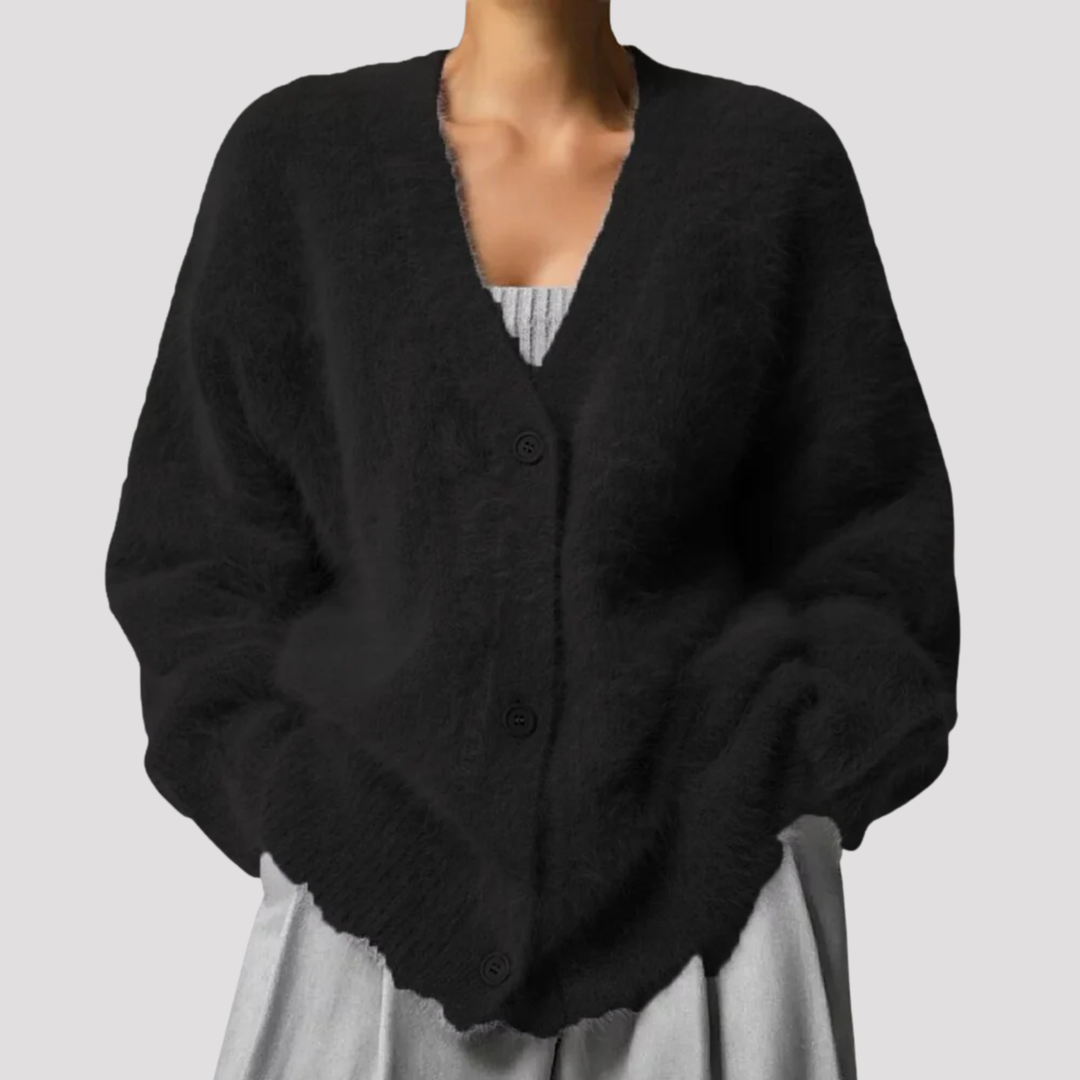 Harper | Mohair Look V Neck Cardigan