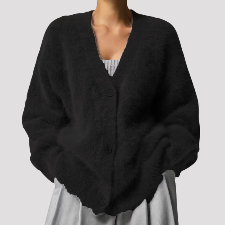 Harper | Mohair Look V Neck Cardigan