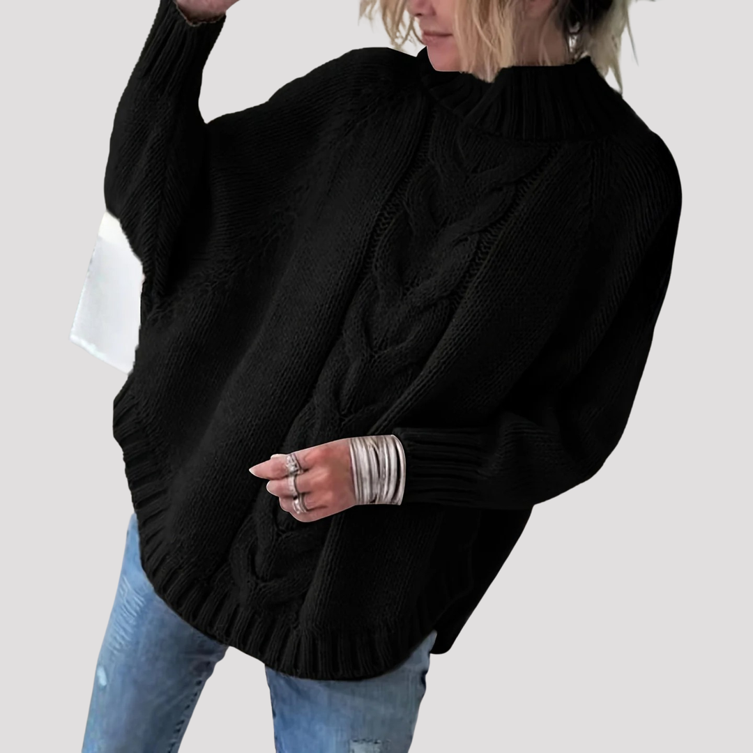 Ruby | Cable Knit High Neck Oversized Jumper