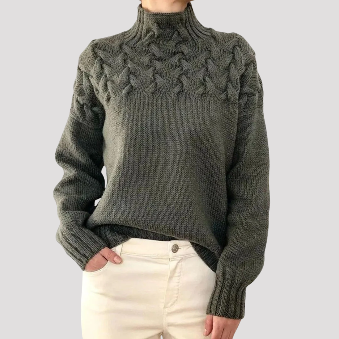 Sophie | Cable Knit High Neck Jumper