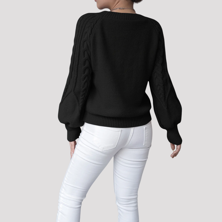 Ella | Cable Knit Balloon Sleeve Jumper