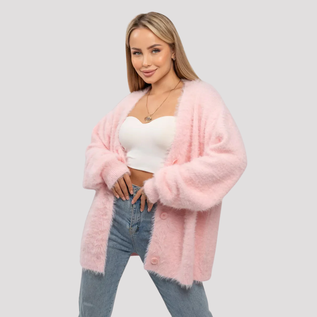 Harper | Mohair Look V Neck Cardigan