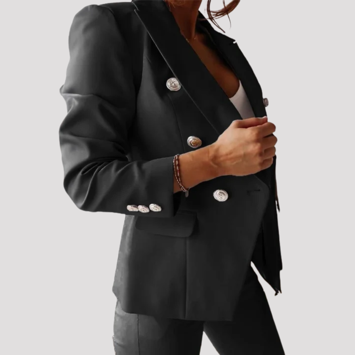 Lavinia | Elegant Double Breasted Blazer Slim Trouser Set