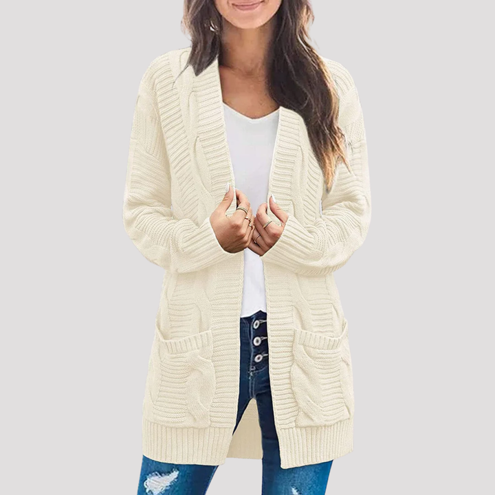 Millie | Cable Knit Open Front Cardigan