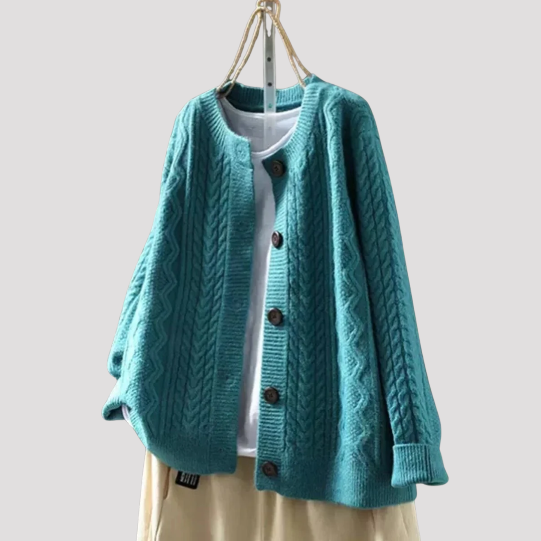 Charlotte | Cable Knit Button Front Cardigan