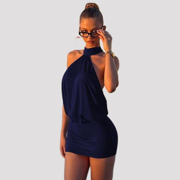 Eden | Black Halter Backless Bodycon Party Mini Dress