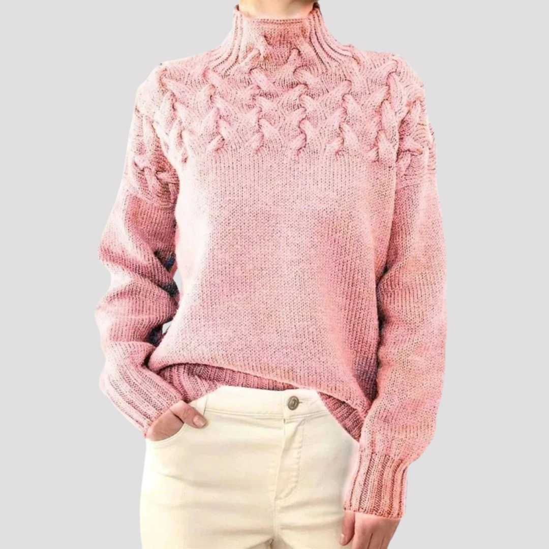 Sophie | Cable Knit High Neck Jumper
