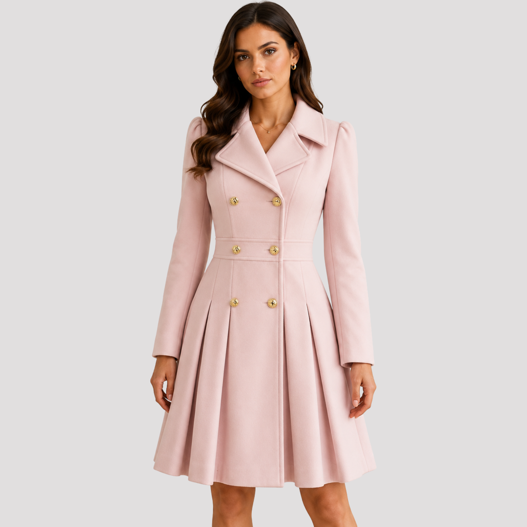 Grace | Tailored Double Breasted Long Sleeve Coat Dress