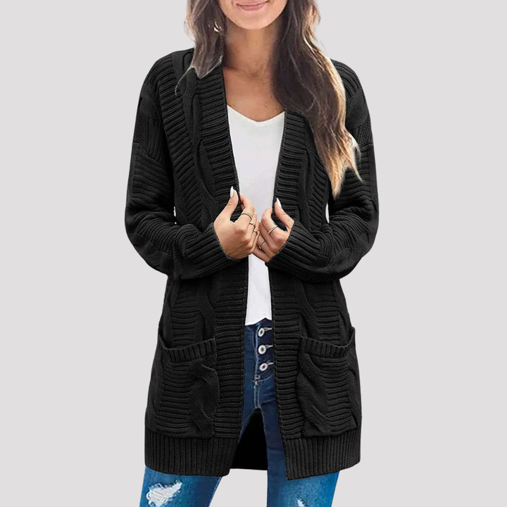 Millie | Cable Knit Open Front Cardigan