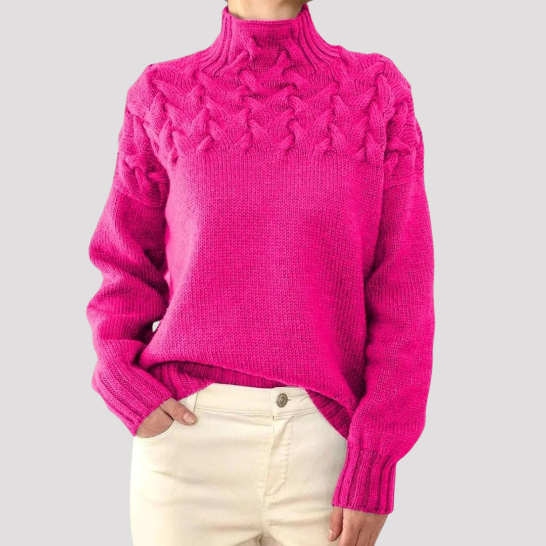 Sophie | Cable Knit High Neck Jumper