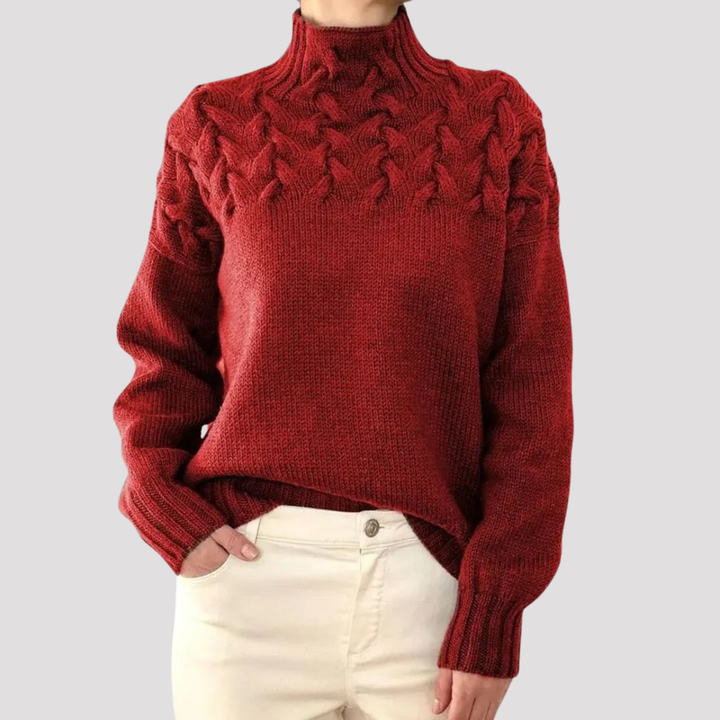 Sophie | Cable Knit High Neck Jumper