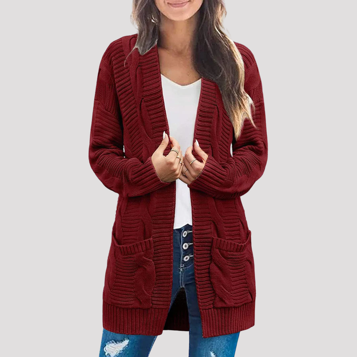 Millie | Cable Knit Open Front Cardigan