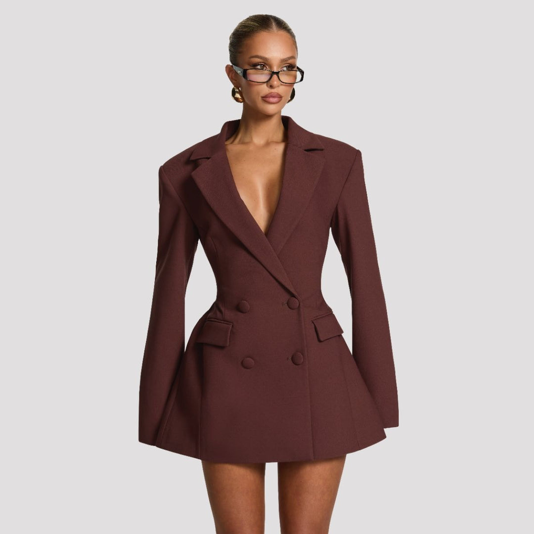 Juliette | Double Breasted Fitted Mini Blazer Dress for Party