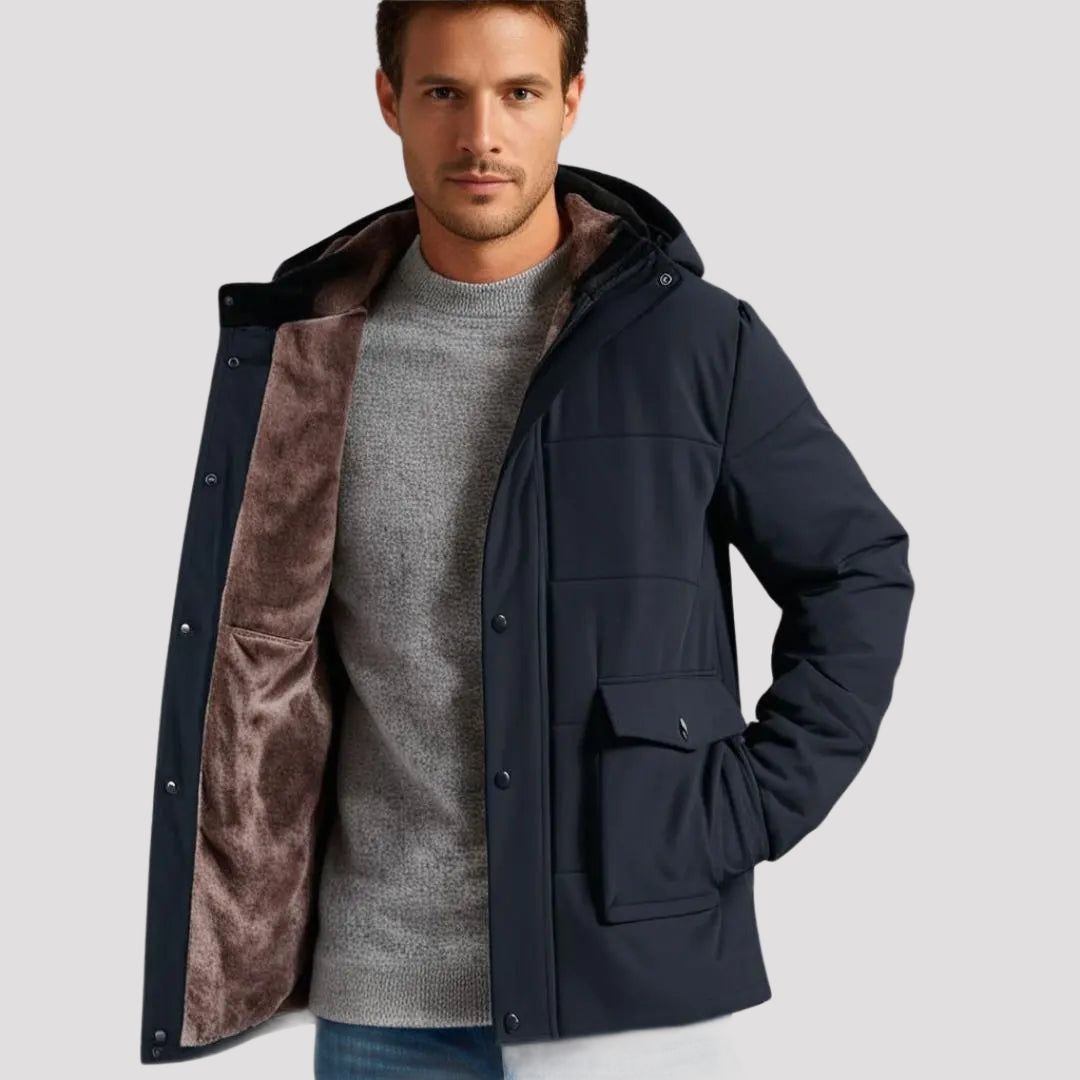Harrington Oxford | Men’s Warm Fleece-Lined Outdoor Jacket with Hood Harrington Oxford