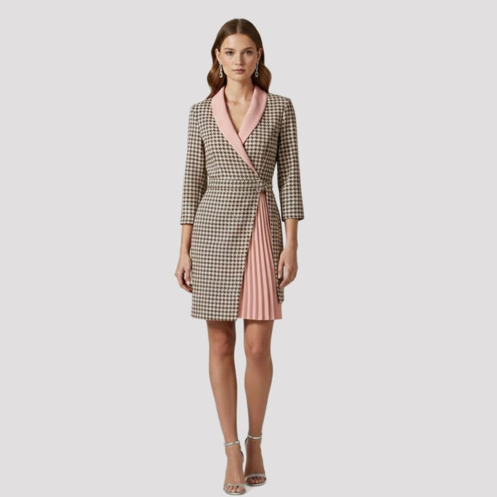 Saskia | Pleated Blazer Dress for Party
