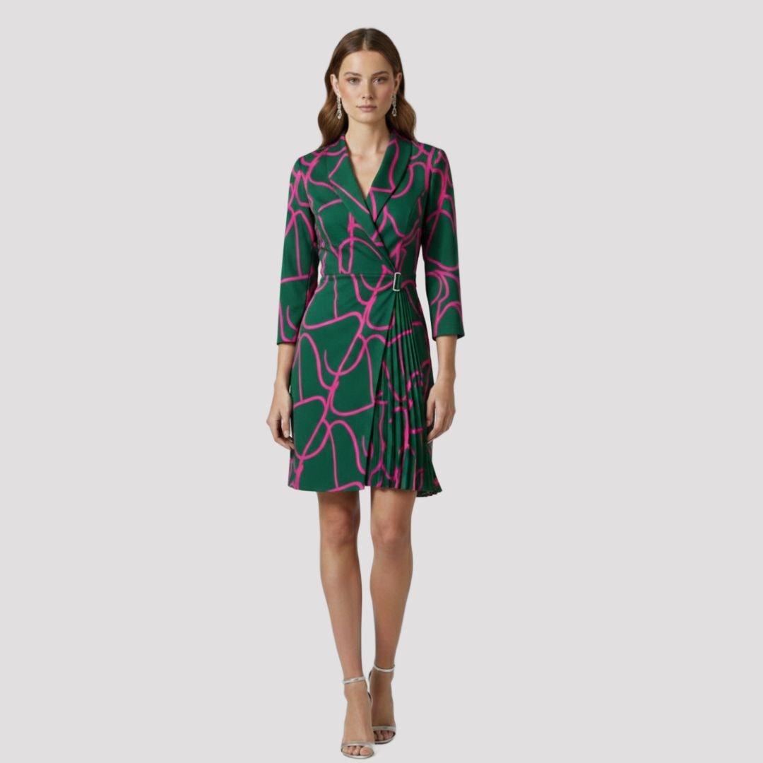 Saskia | Pleated Blazer Dress for Party