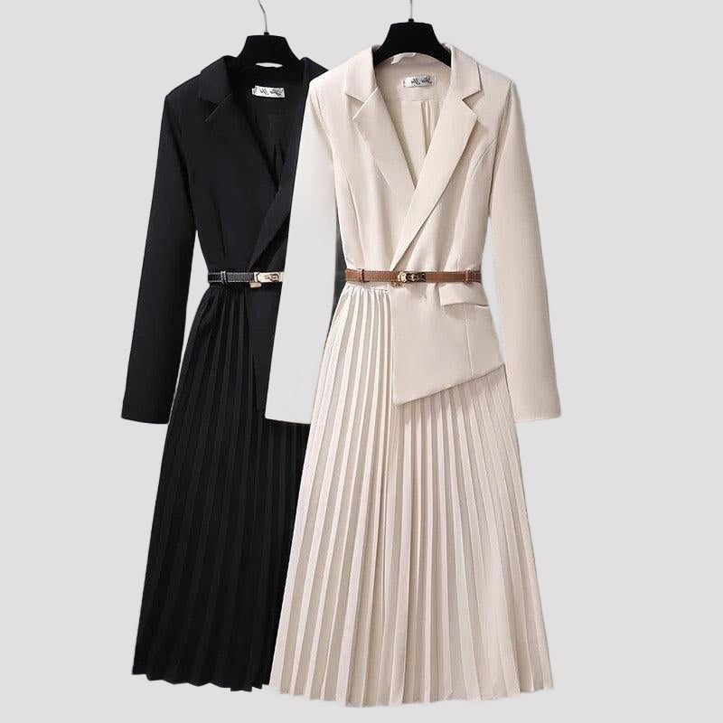 Pleated Blazer Dress for Women