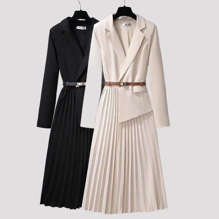 Pleated Blazer Dress for Women