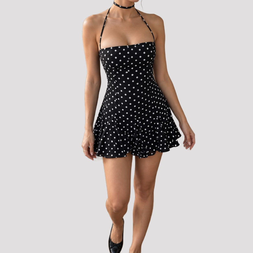 Claudia-Jade Halter Mini Dress - Black